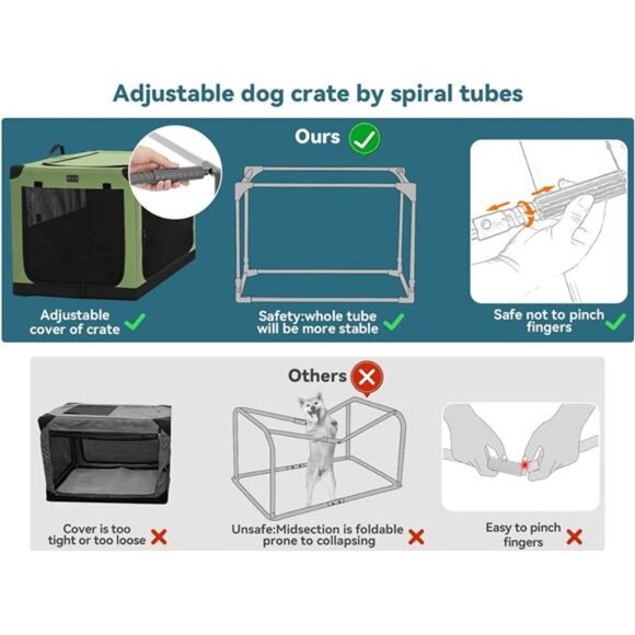 Dog Crates for Medium Dogs, 36" L x 24" W x 23" H Adjustable Fabric Cover - Picture 2 of 7